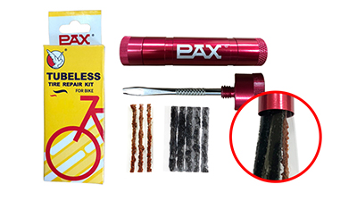 أدوات الدراجة - طقم إصلاح الإطارات بدون أنبوب أحمر